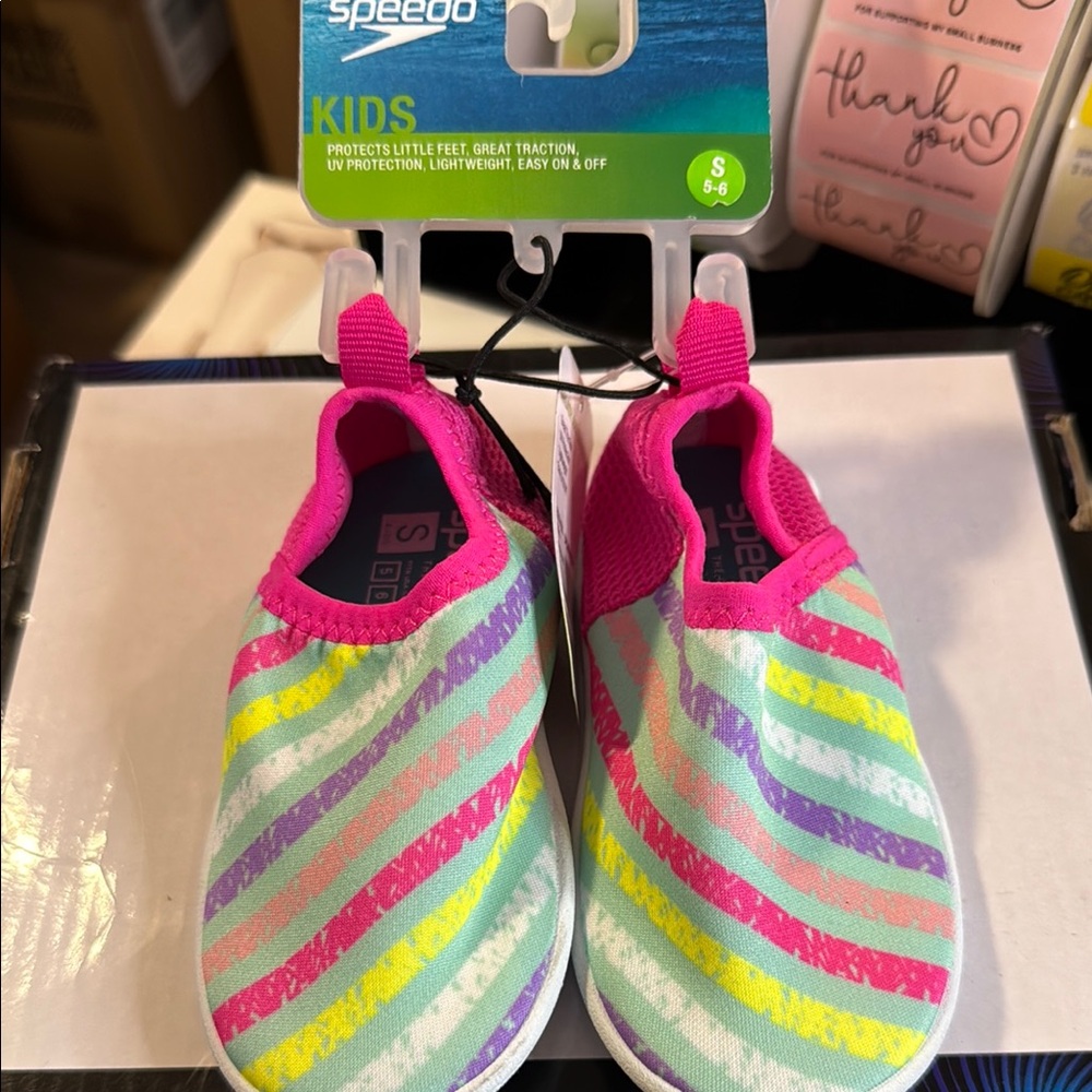 Speedo Pink and Green Slip-On Water Shoes